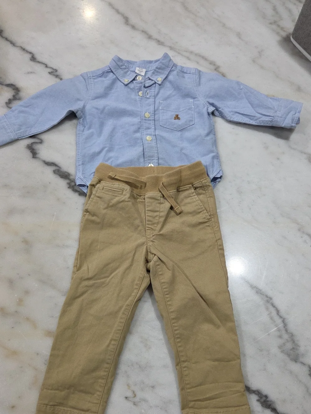 Baby Gap Light Blue Button-Down Shirt And Khaki Pants